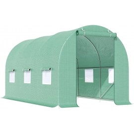 Outdoor Walk-in Tunnel Greenhouse with Roll-up Windows