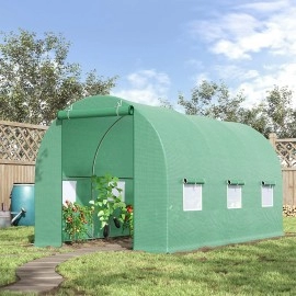 Outdoor Walk-in Tunnel Greenhouse with Roll-up Windows